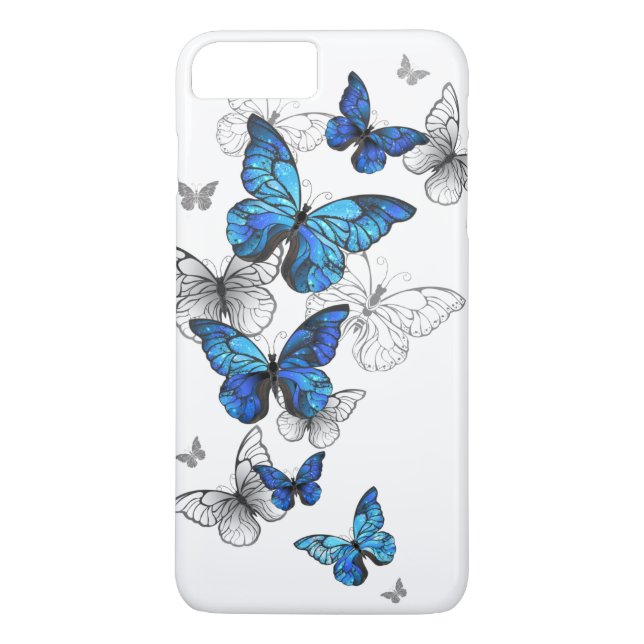 Funda De Case-Mate Para iPhone Morfo de las mariposas voladoras azules (Reverso)