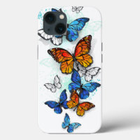 Morfo y monarca de las mariposas voladoras