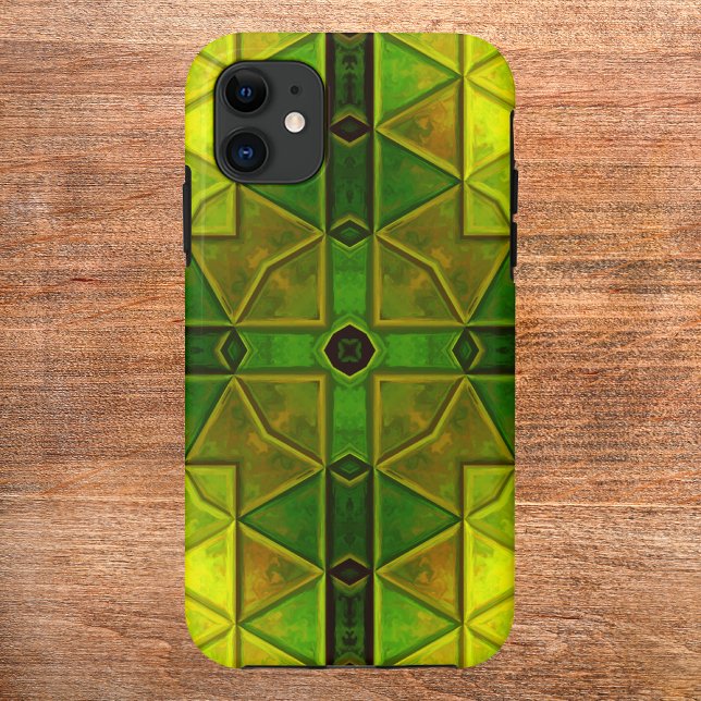 Funda De Case-Mate Para iPhone Mosaic Kaleidoscope Plaza Verde y Amarillo (Subido por el creador)