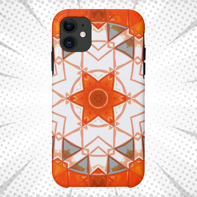 Funda De Case-Mate Para iPhone Mosaic Mandala Naranja y blanco (Subido por el creador)