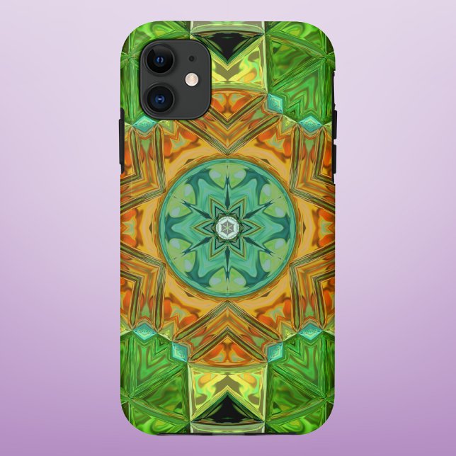 Funda De Case-Mate Para iPhone Mosaic Mandala Naranja y Verde (Subido por el creador)