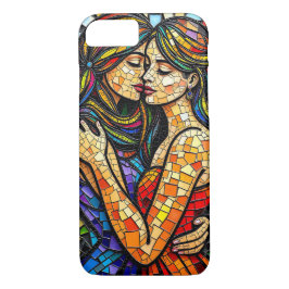 Funda Para iPhone 8/7 Mosaic Tile Style Ai Art Romantic Embrace