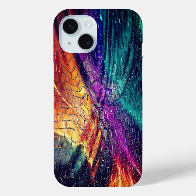 Funda De Case-Mate Para iPhone Mosaico abstracto vibrante (Reverso )
