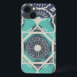 Funda Para iPhone 13 Mosaico azul II<br><div class="desc">Floral</div>