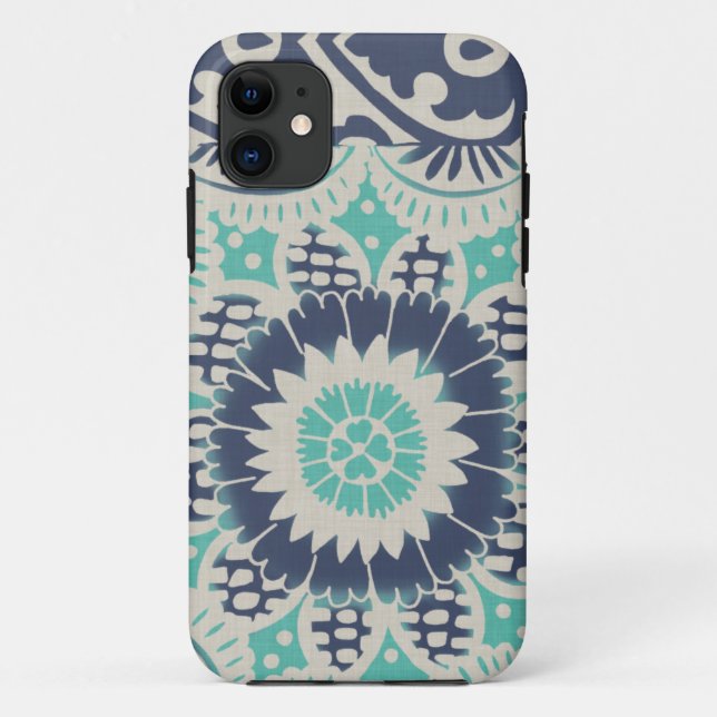 Funda De Case-Mate Para iPhone Mosaico azul III (Reverso)