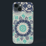 Funda Para iPhone 13 Mosaico azul III<br><div class="desc">Floral</div>