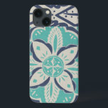 Funda Para iPhone 13 Mosaico azul IV<br><div class="desc">Floral</div>