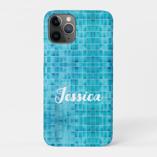 Funda Para iPhone 11 Pro mosaico de azulejos de vidrio azul