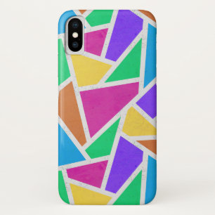 Funda Para iPhone X Mosaico de colores vivos del arcoiris