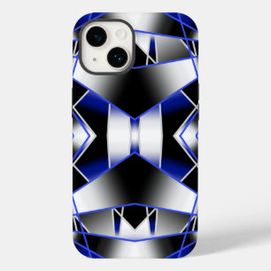 Funda Para iPhone 14 De Case-Mate Mosaico de dibujo mecánico de gradiente azul relle