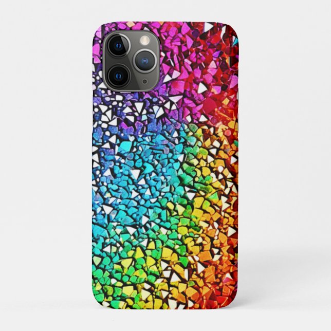 Funda De Case-Mate Para iPhone Mosaico de fragmentos de arcoiris (Reverso)