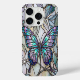 Funda Para iPhone 15 Pro Mosaico de Mariposa Estética