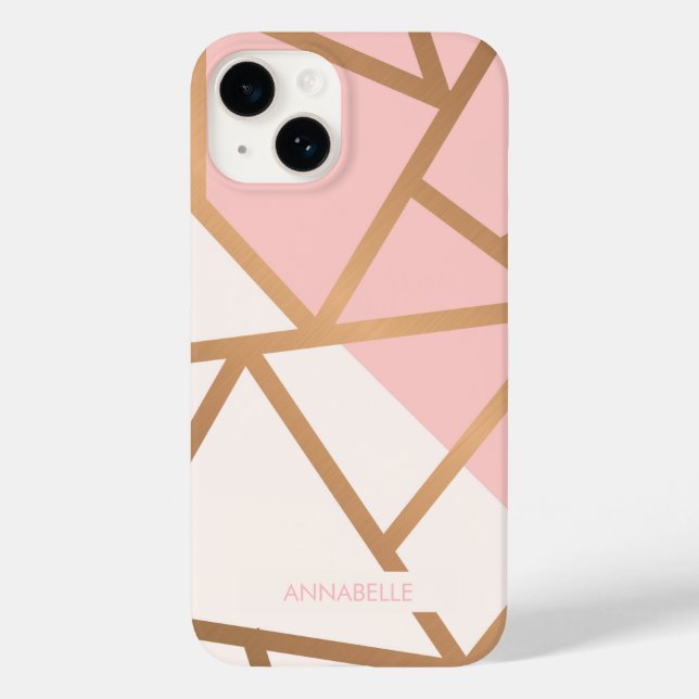 Funda De Case-Mate Para iPhone Mosaico de oro Rosa (Reverso )