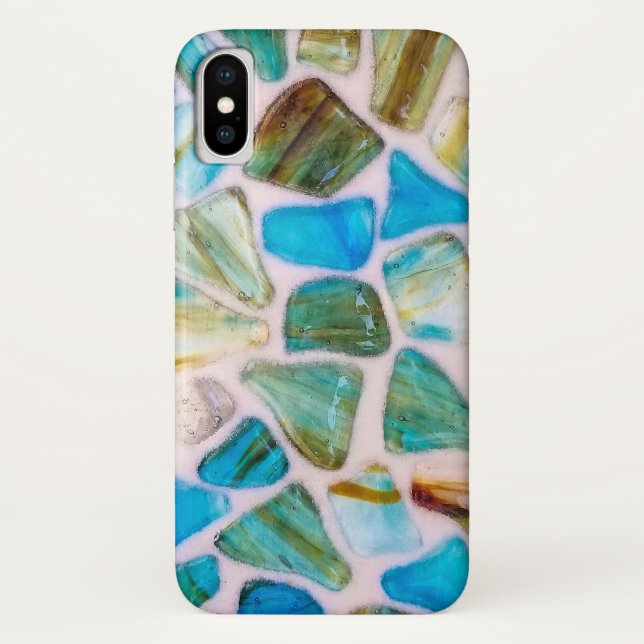 Funda De Case-Mate Para iPhone mosaico de piedra de vidrio (Reverso)