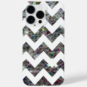 Funda Para iPhone 14 Pro Max De Case-Mate Mosaico de plata colorido brillante y Chevron blan