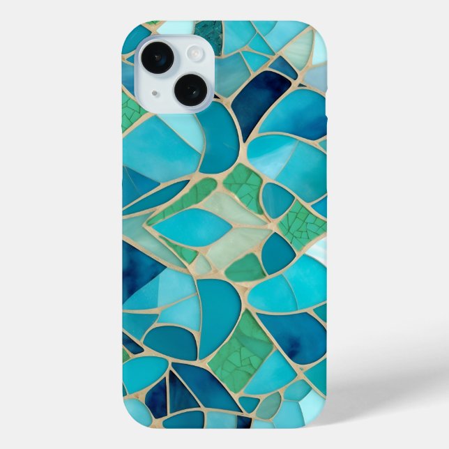 Funda De Case-Mate Para iPhone Mosaico de resumen turquesa con estilo Art Decó (Reverso )