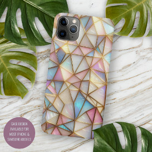 Funda Para iPhone 11 Pro Max Mosaico de vidrio poligonal iridiscente elegante