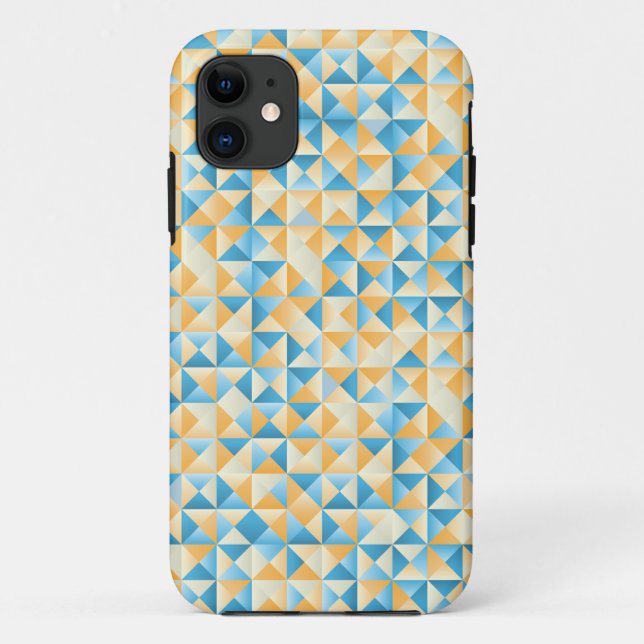 Funda De Case-Mate Para iPhone Mosaico en azul y naranja (Reverso)