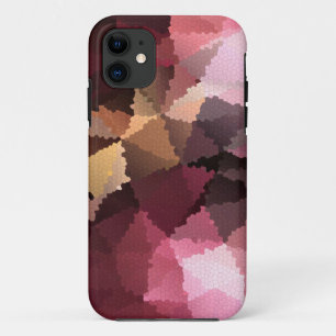 Funda Para iPhone 11 Mosaico en colores marrón rosa y amarillo