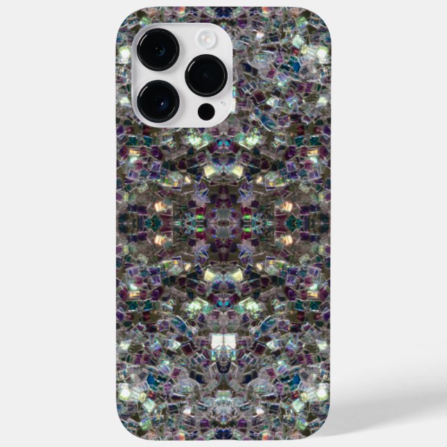 Funda De Case-Mate Para iPhone Mosaico espumoso de plata Mandala bling abstracto (Reverso)