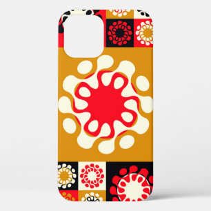 Funda Para iPhone 12 mosaico étnico de estilo asiático con flores estil