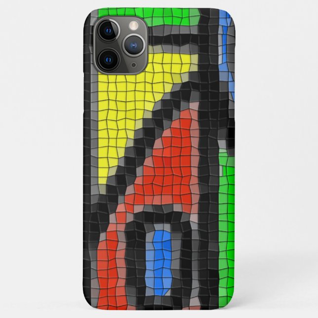 Funda De Case-Mate Para iPhone Mosaico hecho a mano, arte moderno. (Reverso)