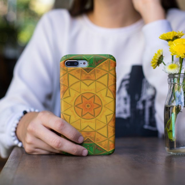 Funda De Case-Mate Para iPhone Mosaico Mandala Flor Verde y Amarillo (Subido por el creador)