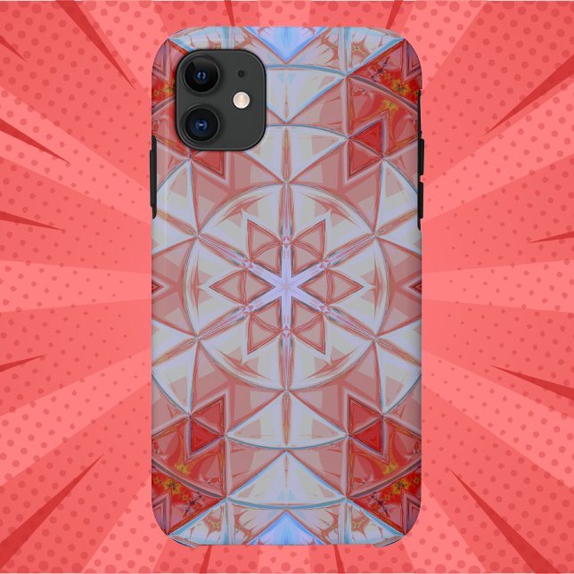 Funda De Case-Mate Para iPhone Mosaico Mandala rojo blanco y azul (Subido por el creador)