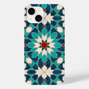 Funda Para iPhone 14 De Case-Mate Mosaico marroquí de mármol blanco Verde azulado az