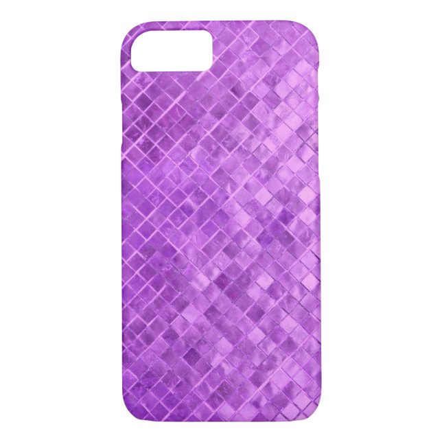 Funda De Case-Mate Para iPhone mosaico metálico de diamante violáceo púrpura (Reverso)