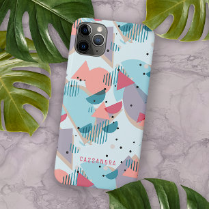 Funda Para iPhone 11 Pro Max Mosaico personalizado de rosa naranja azul turques