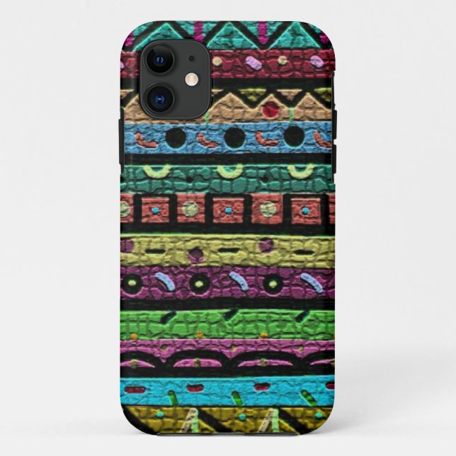Funda De Case-Mate Para iPhone Mosaico verde de neón (Reverso)
