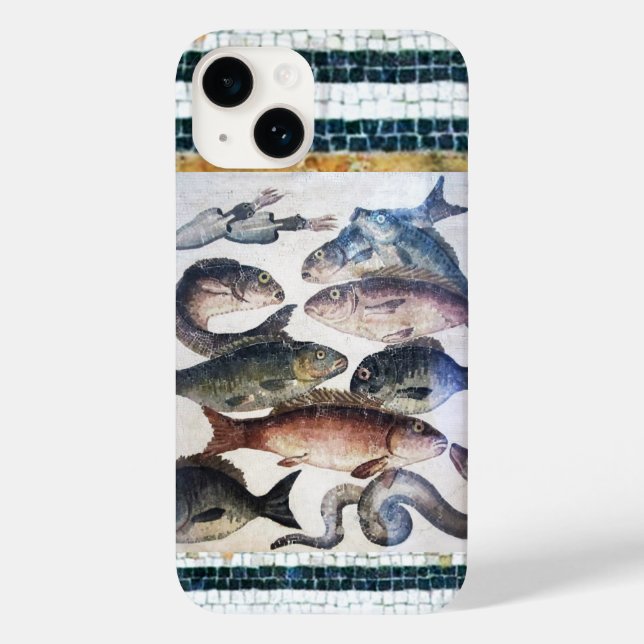 FUNDA DE Case-Mate PARA iPhone MOSAICOS ROMANOS ANTIGUOS, PESCADOS, ESCENA DE VID (Reverso )