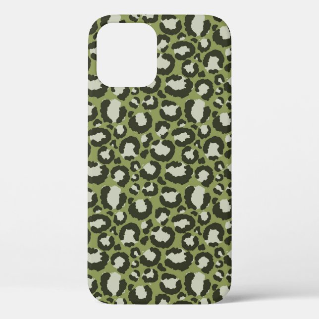 Funda De Case-Mate Para iPhone Moss Green Glamorous Leopard Spots Animal Print (Reverso )