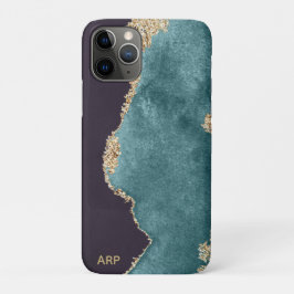 Funda Para iPhone 11 Pro *~* Moss Verde azulados negros Agate Geode Purpuri