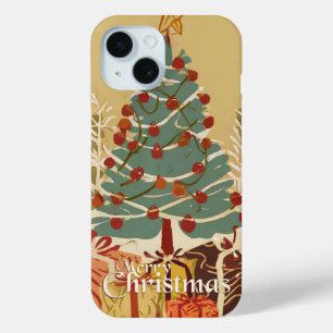 Funda Para iPhone 15 Motif de Navidad, con regalos bajo el árbol de Nav