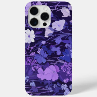 Funda Para iPhone 15 Pro Max Motif floral violet délicat 🌸 sur fond sombre
