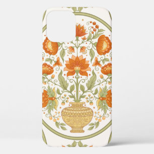 Funda Para iPhone 12 Motif moghal de la tradición, flores de fantasía e