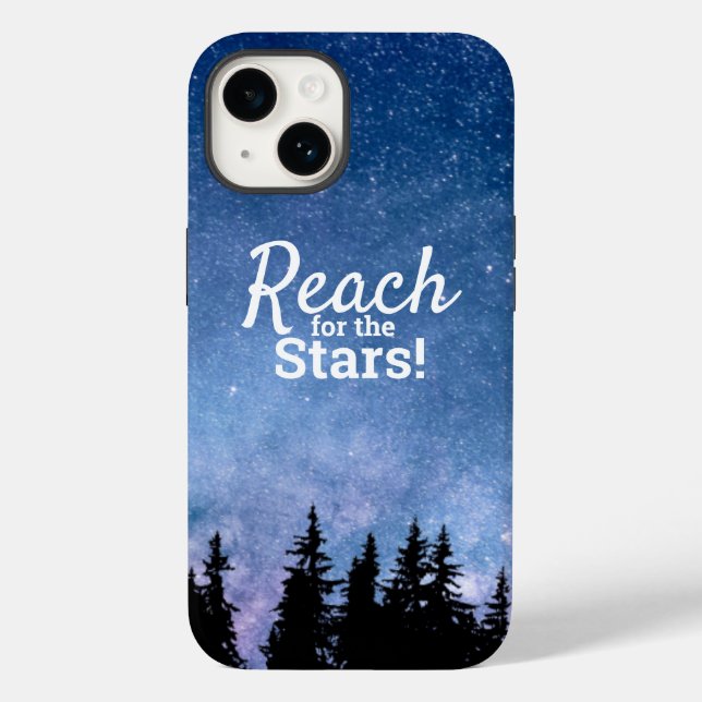 Funda De Case-Mate Para iPhone Motivación de Alcanzar las Estrellas Cita Nocturna (Reverso )