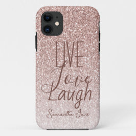 Funda Para iPhone 11 Motivación de Purpurina Rosado de Rubor