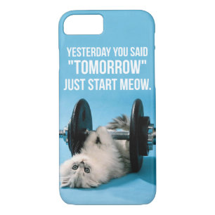 Funda Para iPhone 8/7 Motivación divertida del entrenamiento - Cat - Sta