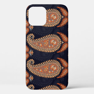 Funda Para iPhone 12 Motivo de la marina floral mogol, patrón elegante.