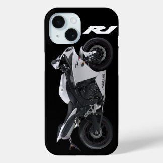 Funda Para iPhone 15 Moto deportivo blanco R1