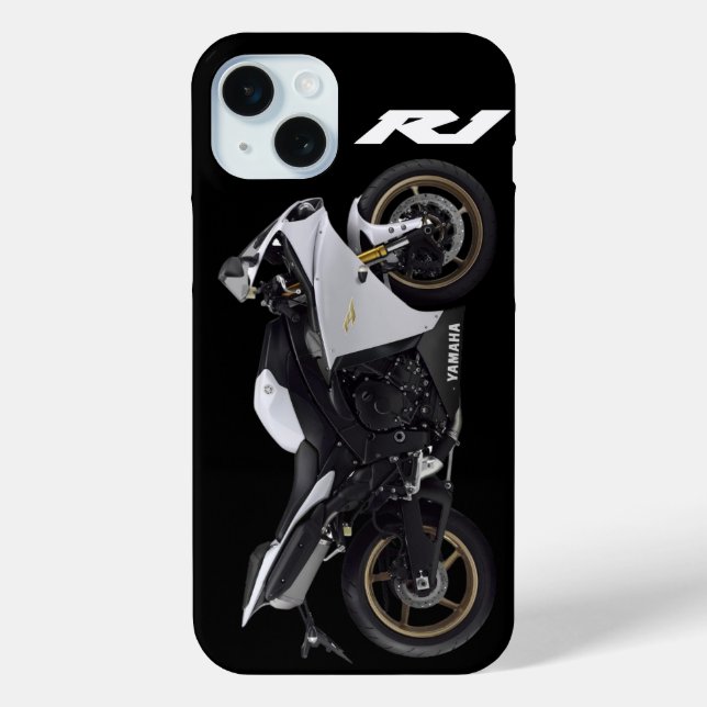 Funda De Case-Mate Para iPhone Moto deportivo blanco R1 (Reverso )