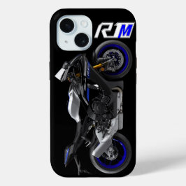 Funda Para iPhone 15 Motocicleta azul R1M