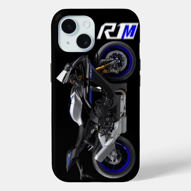 Funda De Case-Mate Para iPhone Motocicleta azul R1M (Reverso )