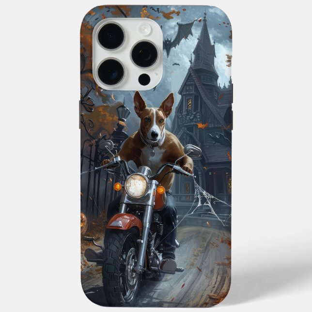 Funda De Case-Mate Para iPhone Motocicleta Basenji Halloween Scary (Reverso )