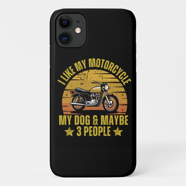 Funda De Case-Mate Para iPhone Motocicleta de perro (Reverso)