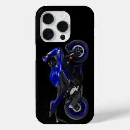 Funda Para iPhone 15 Pro Motocicleta deportiva azul YZF-R3
