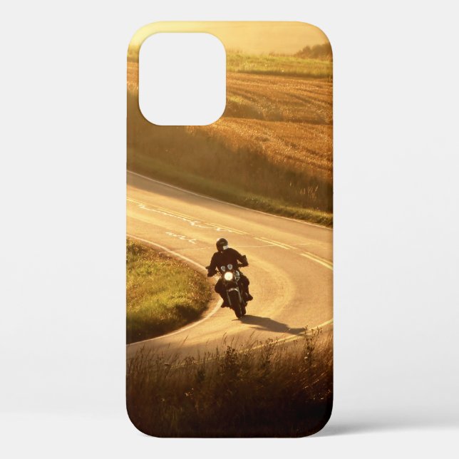 Funda De Case-Mate Para iPhone Motocicleta en la carretera del campo en otoño.  (Reverso )